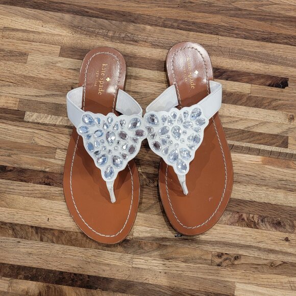 Kate Spade Cora Jeweled Thong Toe Flat Sandals - Picture 4 of 12